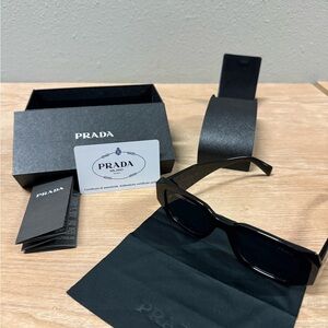 Prada men Black Rectangular Sunglasses new never worn